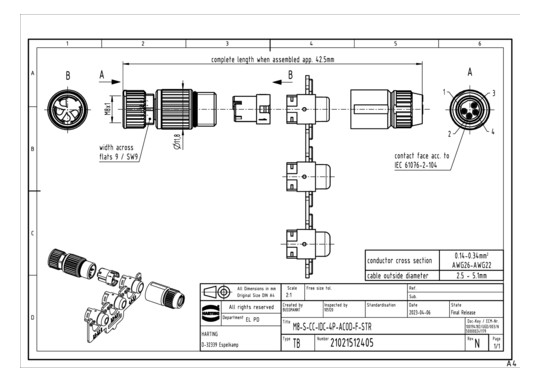 HART Buchse 4-polig Harax M8 21021512405 