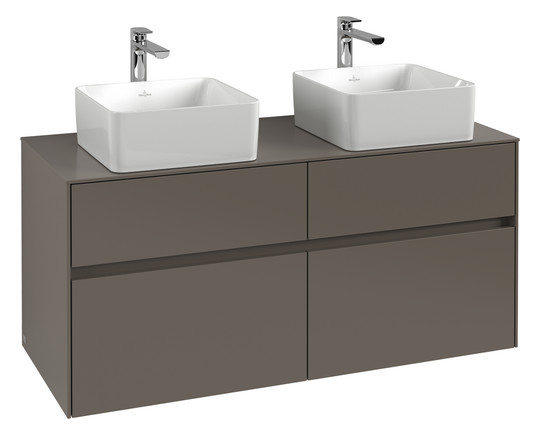 V&B Waschtischunterschrank Collaro 120x54,8x50cm, für 2 Waschtische, LED-Beleuchtung 8,8W, kansas oak