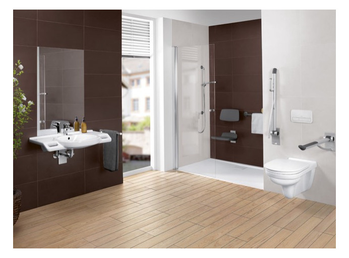 V&B WC-Sitz VICARE Befestigung von unten, Scharniere Edelstahl, weiß