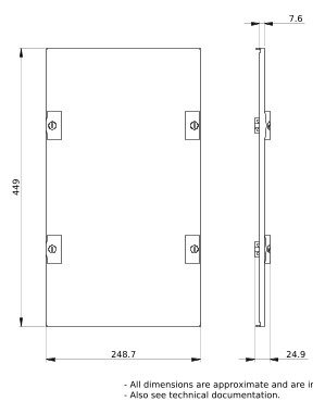Schrank-Frontplatte 9HE B250xH450mm ST pulverbesch