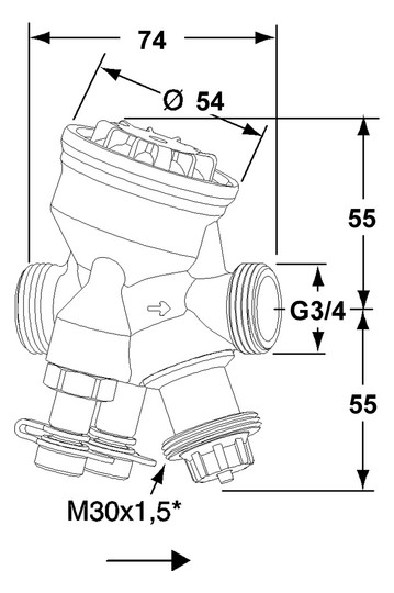 TA Regulierventil Modulator DN 15, G 3/4, Außengewinde
