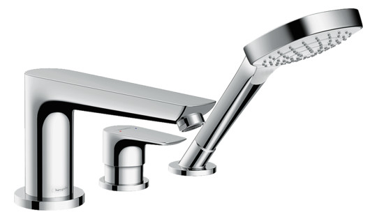 hansgrohe Fertigmontageset Talis E 3-Loch-Wannenrandarmatur, chrom