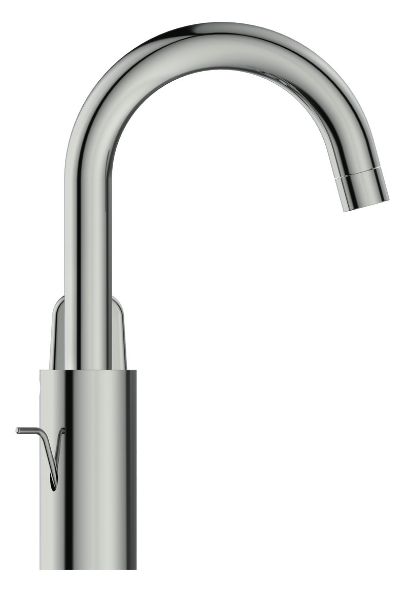 Ideal-Standard Waschtisch-Einhebelmischer CeraFlex mit hohem/schwenkbarem Auslauf, mit Ablaufgarnitur, chrom