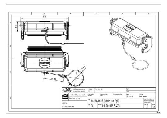 HART Schutzkappe 16A         09200165423 