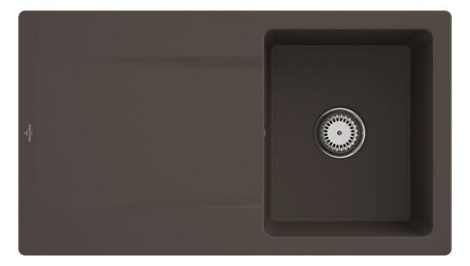 V&B Spüle Siluet 50 mit Ablaufgarnitur, Handbetätigung, timber CeramicPlus