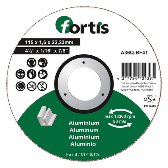 fortis-Trennscheibe ALU-NE, gerade - 115x1,6mm