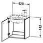 Duravit Waschtisch-Unterschrank Brioso 42x28,9x44,2cm, wandhängend, Tür rechts, Betongrau matt