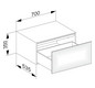 KEUCO Sideboard Edition 11 Planning 70x35x53,5cm, 1 Frontauszug, Innenbeleuchtung, Lack Seidenmatt, Glas Weiß