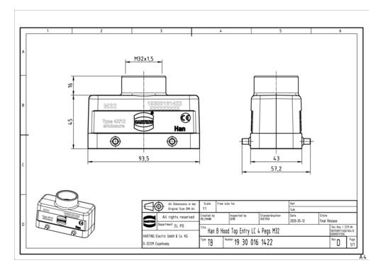 HART Tüllengehäuse M32       19300161422 