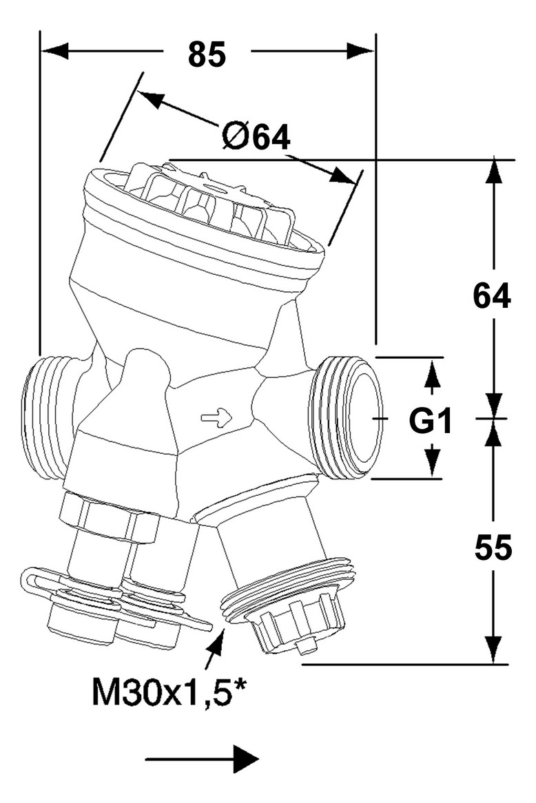 TA Regulierventil Modulator DN 20, G 1, Außengewinde