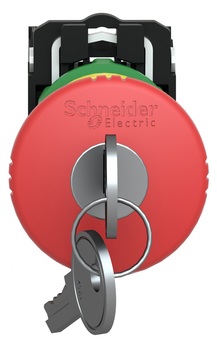 Not-Aus Taster EB IP66 Schlüssel 1S 1Ö Ø22,5mm Einb Schraub