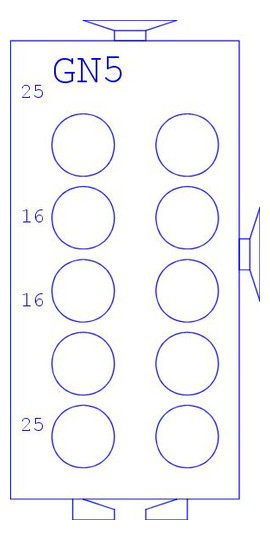 ABN N-Klemme blau 2x25qmm+3x16qmm    GN5 