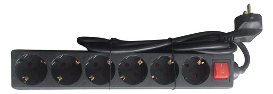 fortis-Steckdosenleiste 6-fach - 1,4m H05VV-F 3G1,5