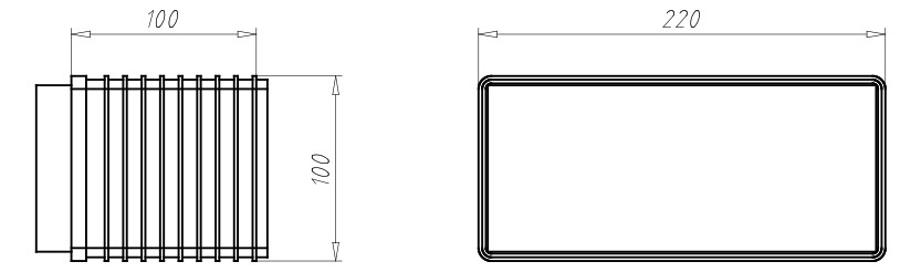 Geräteträger WD 60-100mm Kst 100x200mm Mit Füll-Dämmstoffen