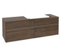 V&B Waschtischunterschrank Collaro 160x54,8x50cm, Waschtisch rechts, LED-Beleuchtung 12W, arizona oak