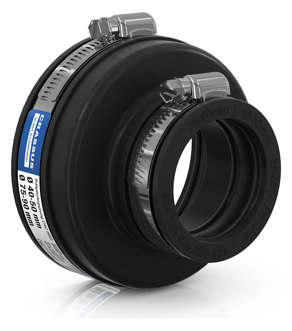 Crassus Adapterkupplung CAC 0893, 75-90/40-50 mm, 0,6 bar