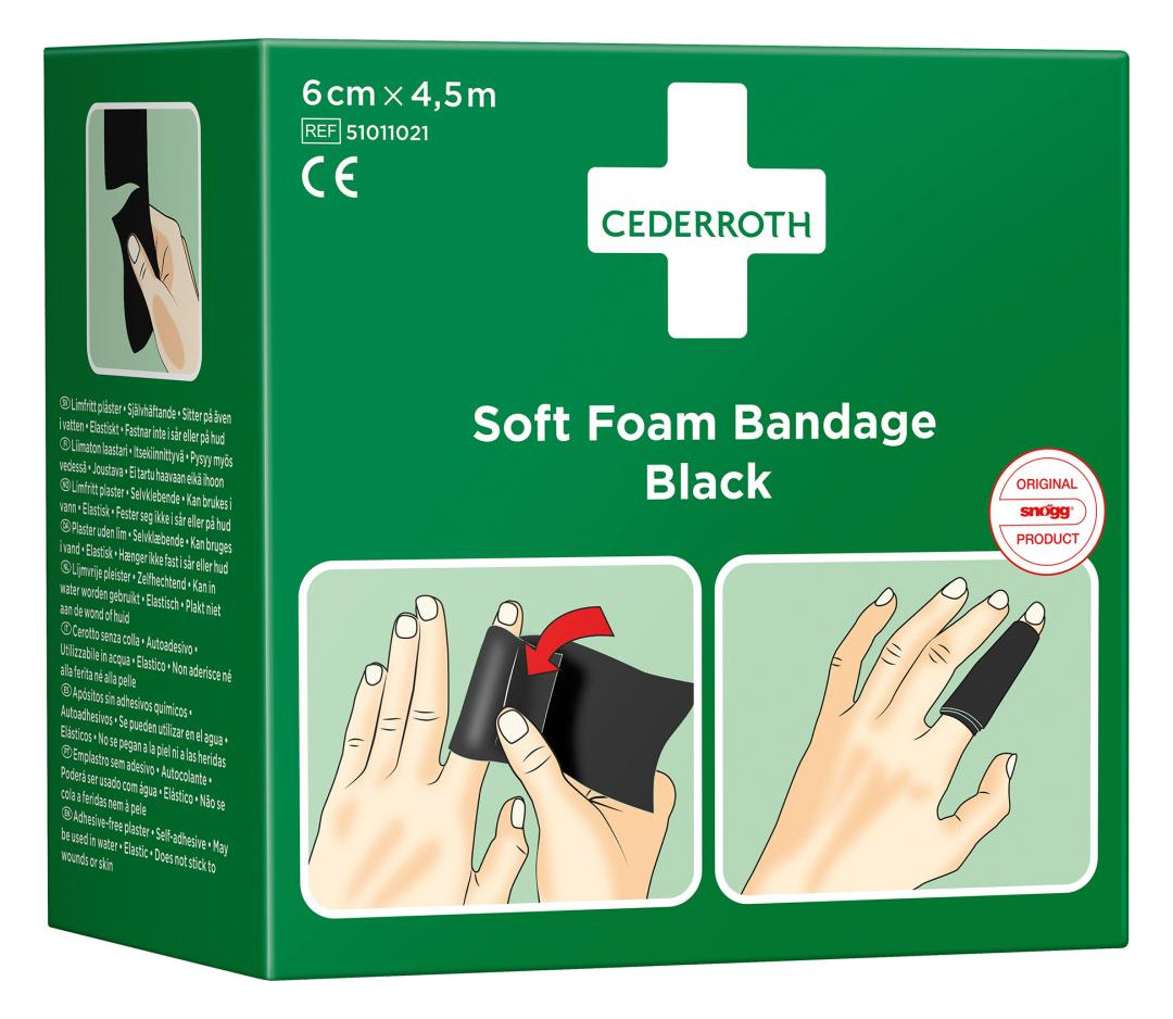 Bild Schaumbandage, schwarz, 6cm x 4,5m - CEDERROTH-1