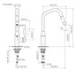 Dornbracht Spültisch-Einhebelmischer Sync Pull-down herausziehbar, mit Brausefunktion, Ausladung 240mm, Platin