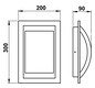Glasleuchte 75W HV ws IP44 E27 300x200x90mm