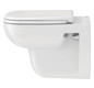 Duravit Wand-Tiefspül-WC Set D-Code mit WC-Sitz, Rimless, Durafix, weiß