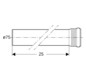 Geberit Rohr Silent Pro DN 70, 250 mm, mit Muffe