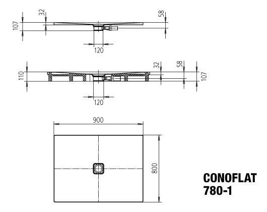 Kaldewei Duschfläche CONOFLAT 780-1 80x90cm, Perl-Effekt, bahamabeige Kaldewei Duschfläche CONOFLAT 780-1 80x90cm, Perl-Effekt, bahamabeige