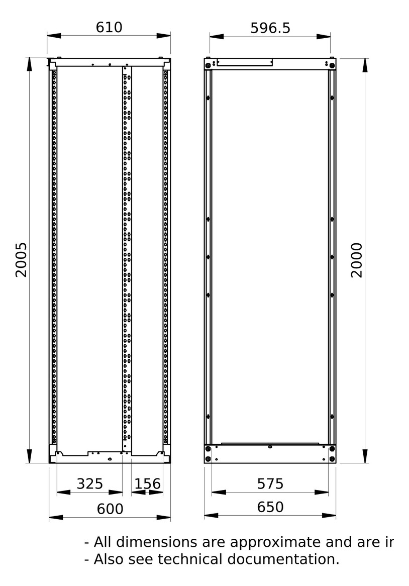 Gerüst 2000x650x600mm ws RAL9003