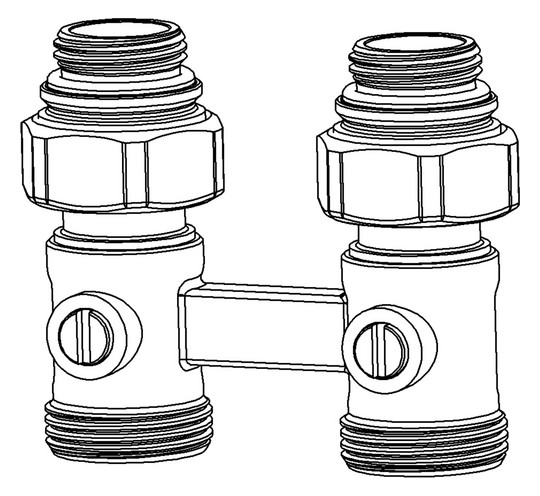Heimeier Anschlussverschraubung Vekotrim Rp 1/2, Durchgang, Zweirohrsystem
