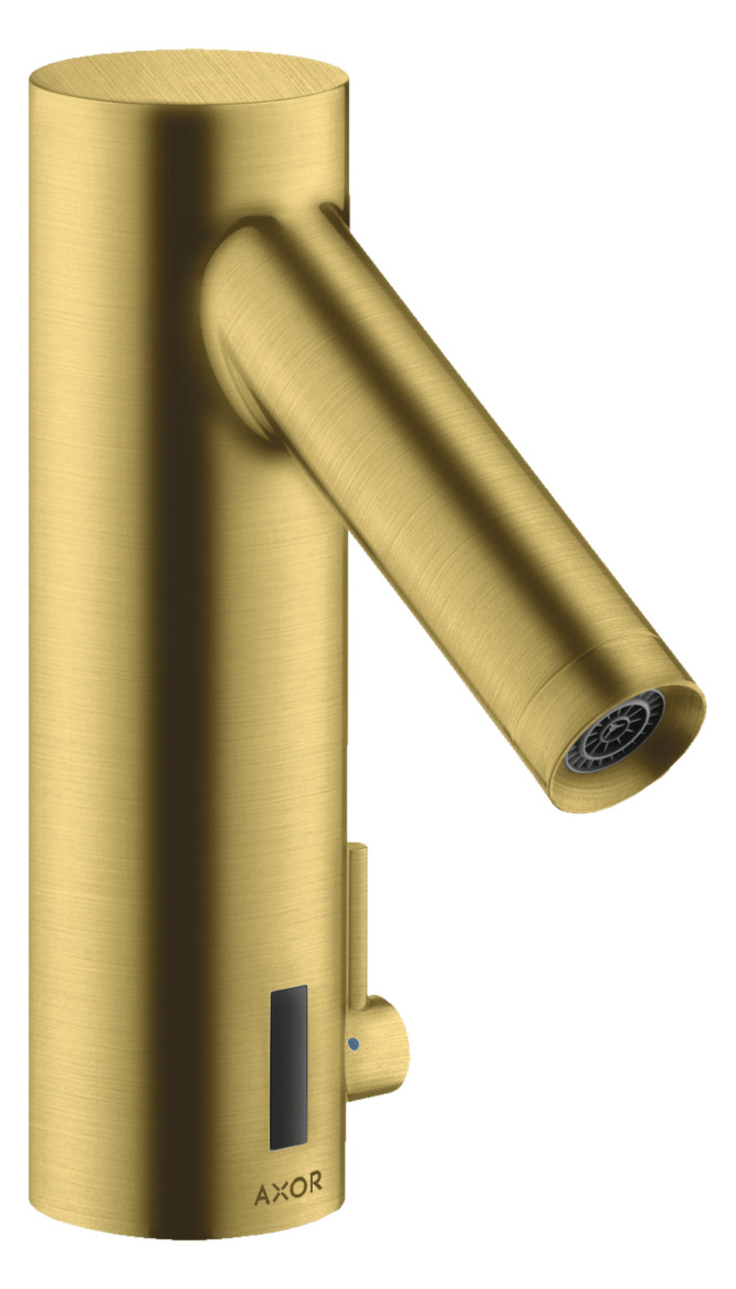 hansgrohe Elektronik-Waschtischmischer Axor Starck mit Temperaturregler, Batteriebetrieb, brushed brass