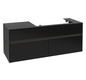 V&B Waschtischunterschrank Collaro 140x54,8x50cm, Waschtisch rechts, mit LED-Beleuchtung, black matt laquer