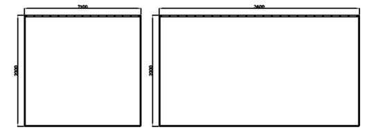NB Duschvorhang 0787670 zweiteilig 2100/3600x2000 Weiß m.Diagonalstreifen