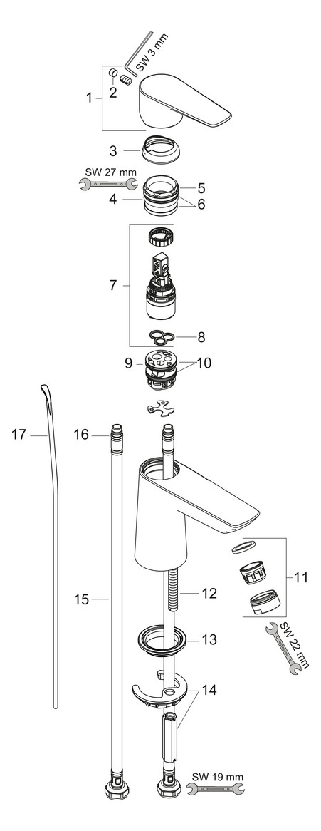 hansgrohe Waschtisch-Einhebelmischer 80 Talis E EcoSmart plus mit Zugstangen-Ablaufgarnitur, 3,5 l/min, chrom