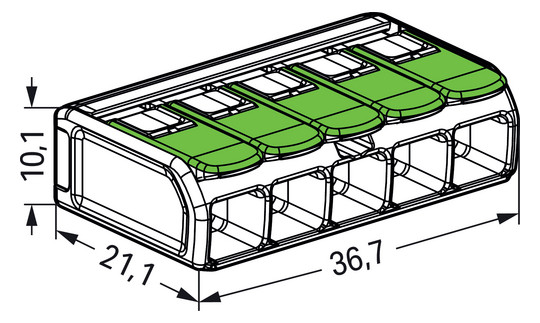 WAGO 221-625 Verbindungsklemme 