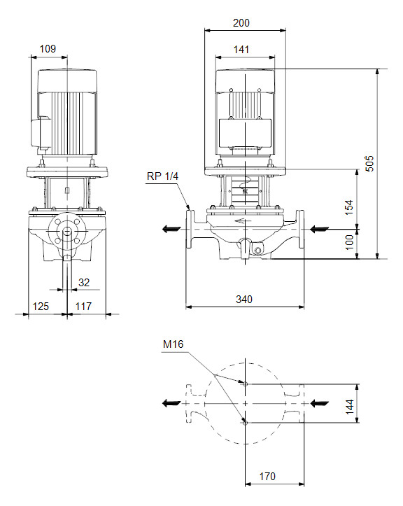 Grundfos Trockenläuferpumpe TP 40-80/2-A-F-I-BQQE PN 6/10 1x 230 V Grundfos Trockenläuferpumpe TP 40-80/2-A-F-I-BQQE PN 6/10 1x 230 V
