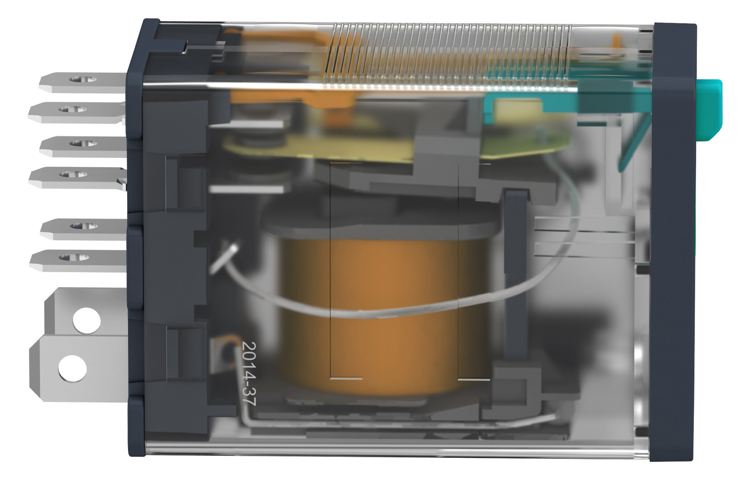 Schaltrelais 2W IP20 14x27x43mm Steckanschl