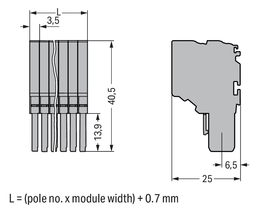 Klemmleiste 8p gr Serie 2020 13,5A 3,5mm 0,14-1,5qmm Thermopl Federzugans