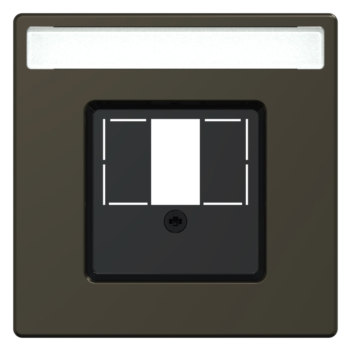 Zentralplatte TAE 3f System Design mokka Schraubbef m.Beschr.Feld