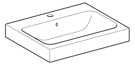 Geberit Aufsatz-Waschtisch iCon 60 x 48,5 cm, weiß KeraTect, mit Hahnloch, mit Überlauf