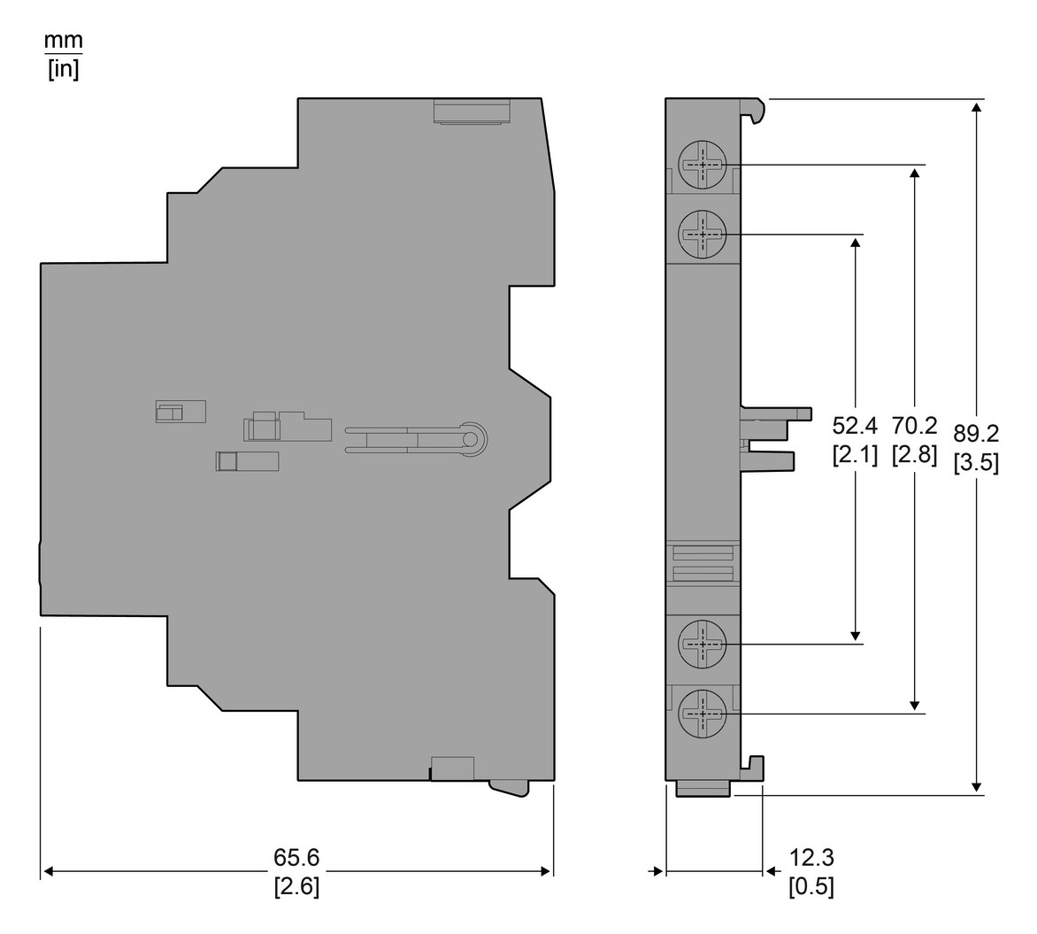 Hilfsschalterblock 2S Seitenanb 3,3A/AC Schraub