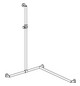 HEWI Duschhandlauf System 900 1250 x 765 x 965 mm, Brausehalter signalweiß, rechts