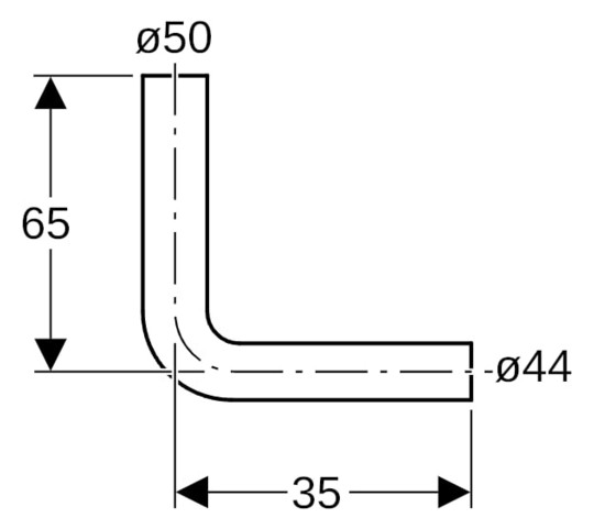 118-007-04-SPÜLROHRBOGEN 35X65,MOOSGRÜN