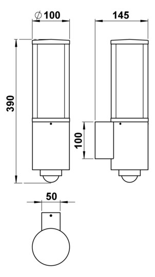 ALBE Wandleuchte mit BWM Alu weiß 680320 