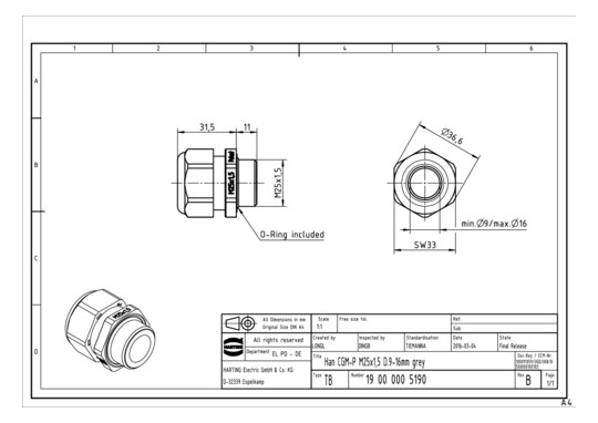 HART Kabelverschraubung M25, 19000005190 