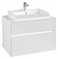 V&B Waschtischunterschrank Collaro 80x54,8x50cm, Waschtisch mittig, LED-Beleuchtung 5,7 W, glossy white