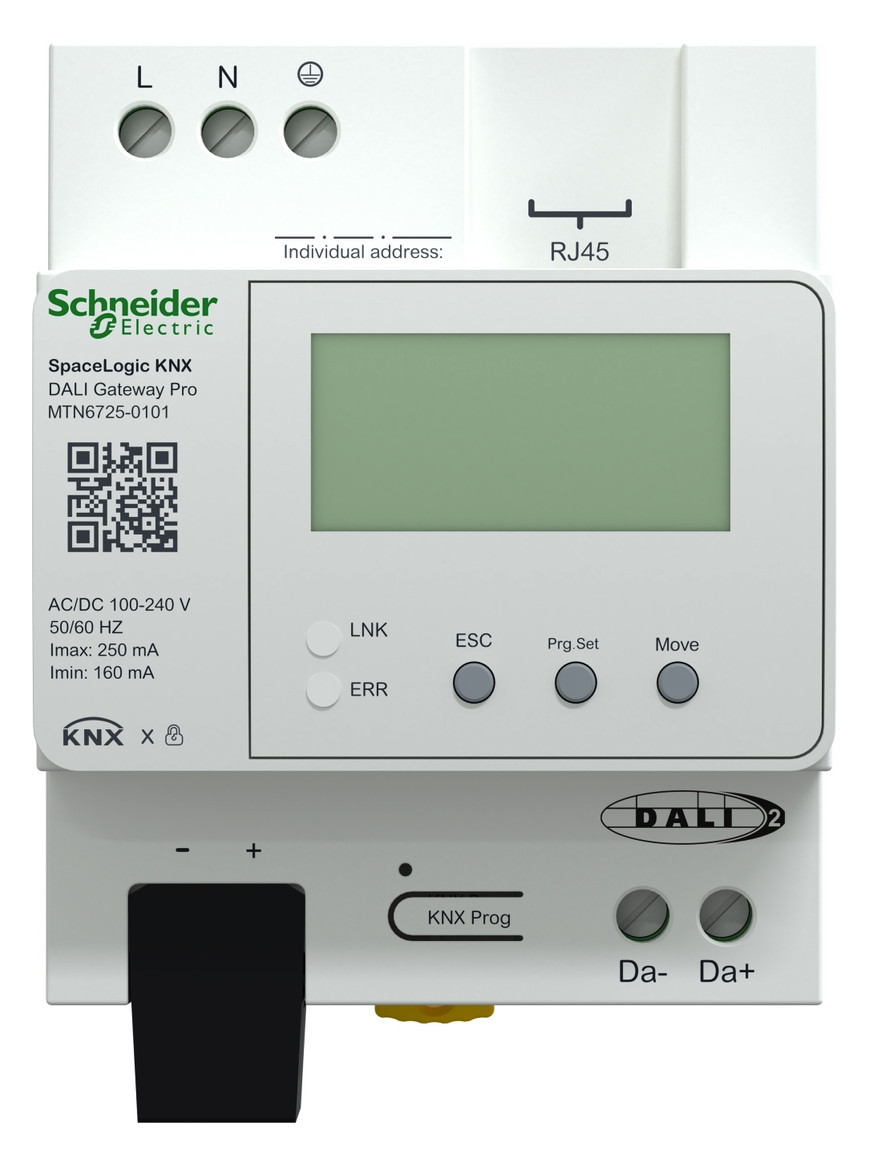 Gateway DALI KNX REG 100-240V LED 4TE m.LED-Anz IP20