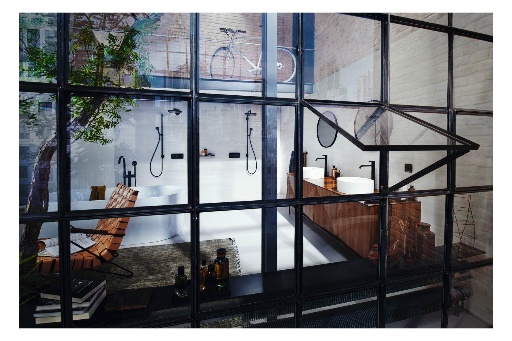 hansgrohe Fertigmontageset Axor One UP-Thermostatmodul, 3 Verbraucher, mattschwarz