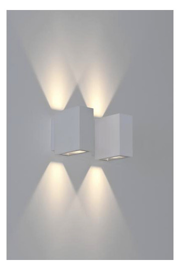 LED-Up/Down Leuchte 2x5W 3000K 650lm ws Konv IP54 118x43x100mm