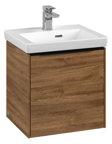 V&B Waschtisch-Unterschrank Subway 3.0 42,3x42,9x37,8cm, Schanier links/Griff Volcano black, kansas oak