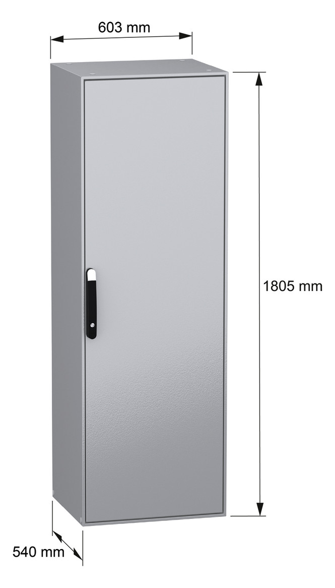 Standschrank ST IP55 B600xH1800xT500mm m.MPL pulverbesch RAL7035