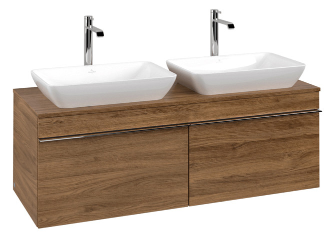 V&B Waschtisch-Unterschrank Venticello 125,7x43,6x50,2cm, Griff Chrom, kansas oak